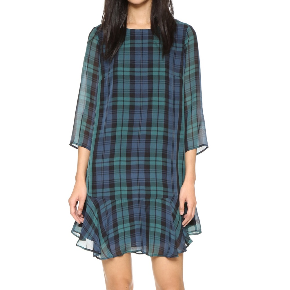 Madewell Plaid drop waist dress